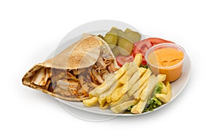 Chicken Kebab Shawarma Plate