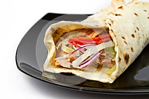 Chicken kebab wrap
