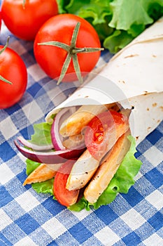 Chicken kebab wrap