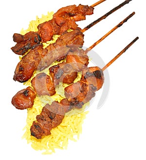 Chicken Kebabs With Rice