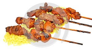 Chicken Kebabs With Rice