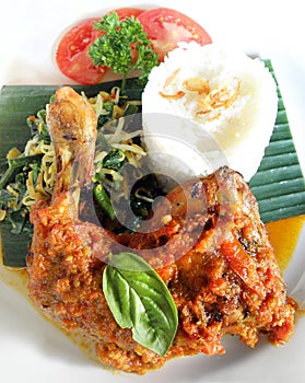 Chicken leg dish with rice