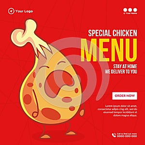 Banner design of special chicken menu