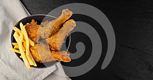 Chicken Legs Isolated, Fry Breaded Drumstick, Deep Fried Chicken Pieces
