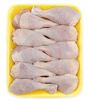 Chicken legs in a tray