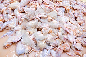 Chicken. Line of production of chicken delicacies. Smoked delicacy factory