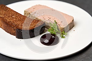 Chicken liver pate with blackcurrant,fig sauce and toasted bread