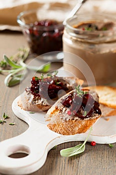 Chicken liver pate with onion jam