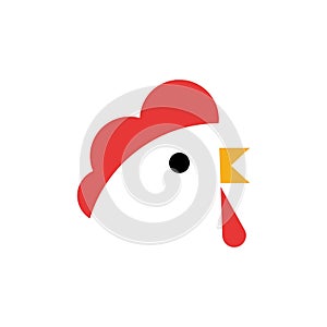 Chicken Logo geometric minimal symbol