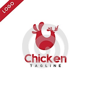 Chicken logo, a soft chicken shape to describe a flexible product