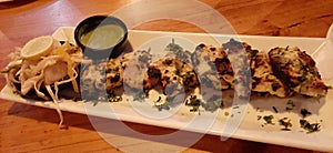 Chicken malai tikka. A popular Indian food