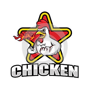 Chicken Mascot logo Inspiration vector