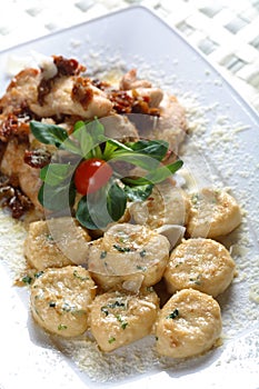 Chicken meat with italian arom photo