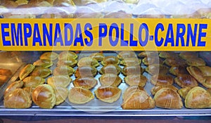 Chicken meat pies in cabinet