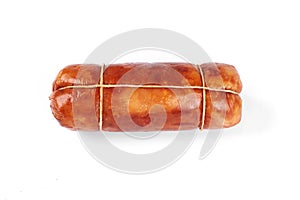 Chicken meat roulade, isolated on a white background