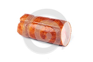 Chicken meat roulade, isolated on a white background