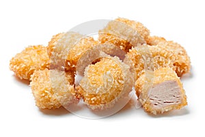 Chicken meatballs fried in white background