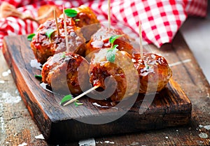 Chicken Meatballs with glaze