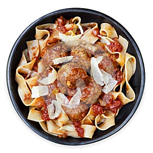 Chicken Meatballs with Pappardelle Ribbon Pasta