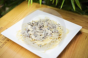 Chicken and mushroom pasta