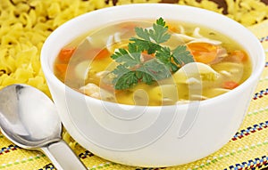 Chicken noodle soup photo