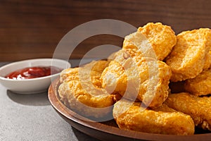 Chicken nuggets with fried chicken meat