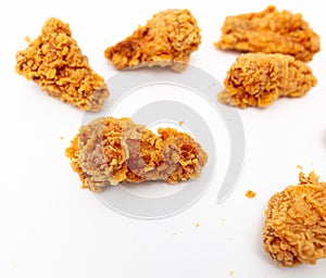 Chicken nuggets isolated white background