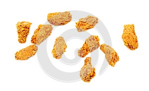Chicken nuggets isolated white background