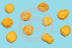 Chicken nuggets isolated on white background photo