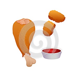 Chicken nuggets vector