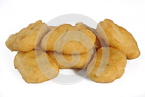 Chicken nuggets on white background