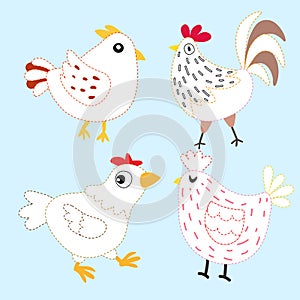 Chicken page coloring vector design