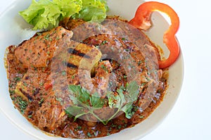 Chicken paprikash with parsley