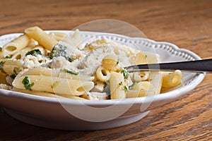 Chicken Penne Pesto Italian Pasta with spinach