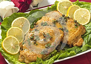 Chicken piccata for two