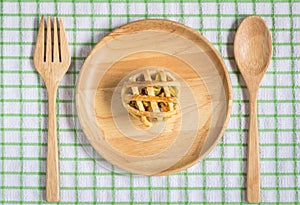 Chicken Pie on wooden dish