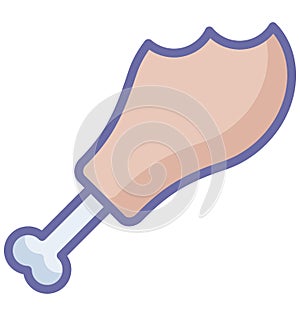 Basic RGB Chicken piece Isolated Vector icon which can easily modify or edit