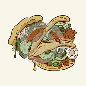 Chicken Pitas vector illustration design