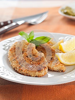 Chicken or pork schnitzel