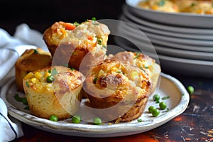 Chicken Pot Pie Cornbread Muffins - Comfort Food Delight
