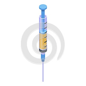 Viruela jeringuilla vacuna icono isométrico estilo 