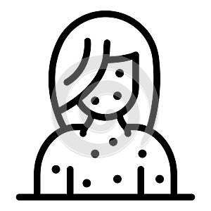 Chicken pox woman icon, outline style