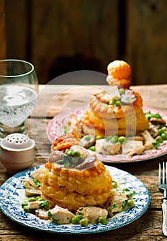 Chicken in a Puff Pastry Shell volauvent.
