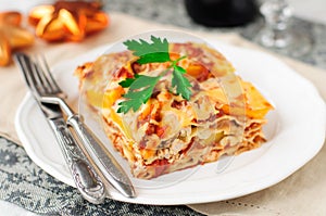 Chicken and Pumpkin Lasagna, Christmas Dinner