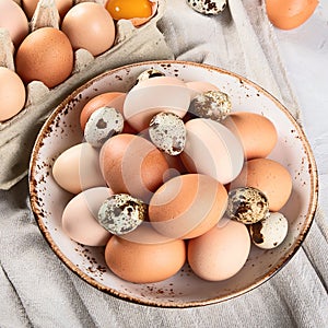 Chicken and Qual Eggs