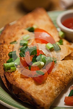 Chicken quesadilla - close up