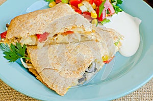 Chicken Quesadillas with Cheese