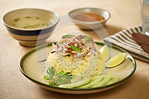 Chicken rice. Chicken rice in Hoi An, Vietnam. Hoi An, known as