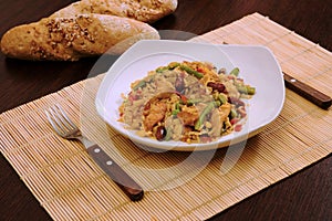 Chicken with Rice and Mexican Vegetables