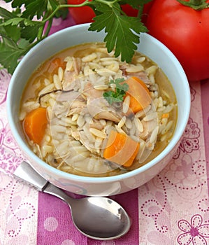 Chicken rice soupe
